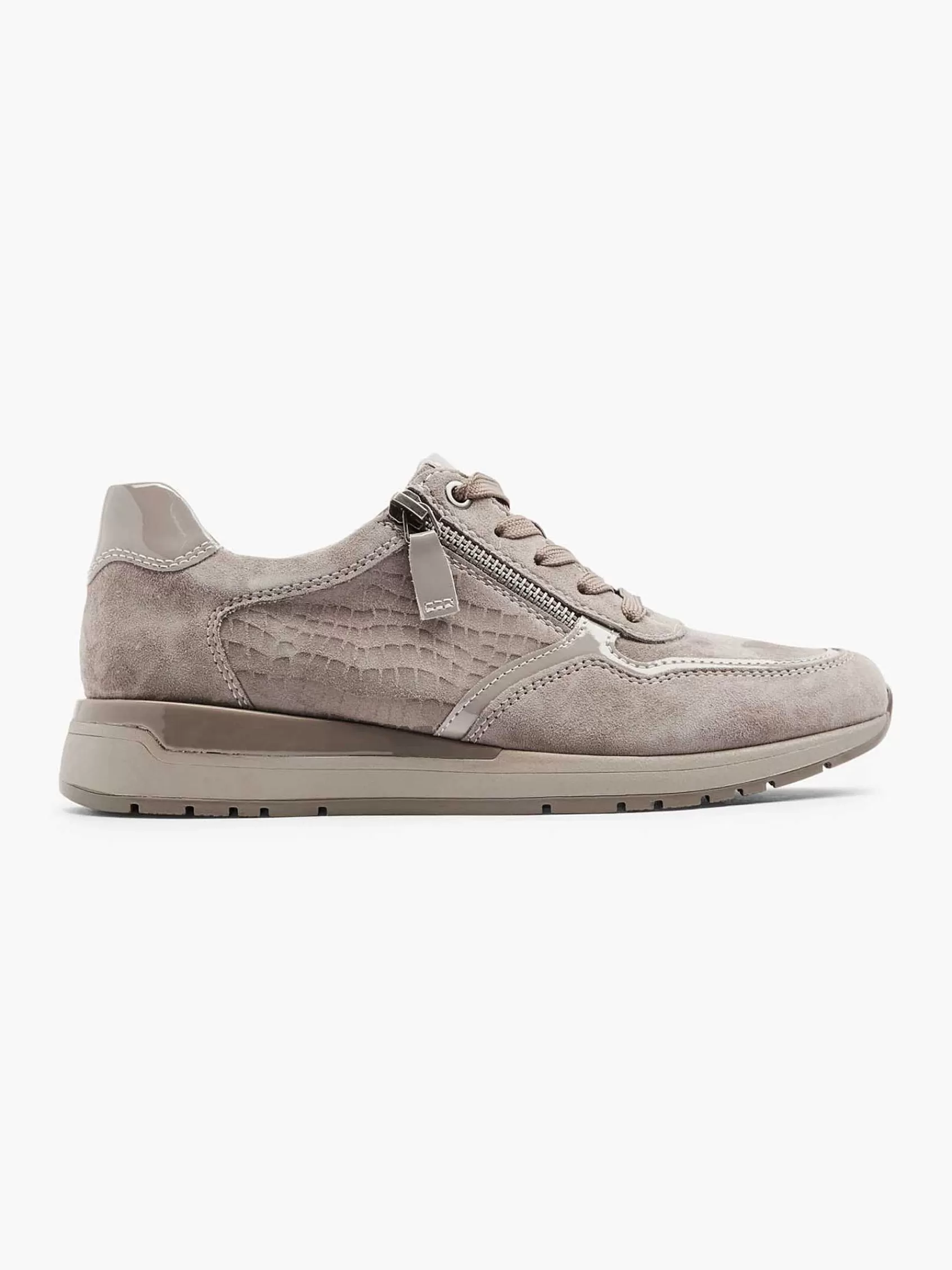 Dames Medicus Comfort Schoenen-Taupe Leren Comfort Sneaker