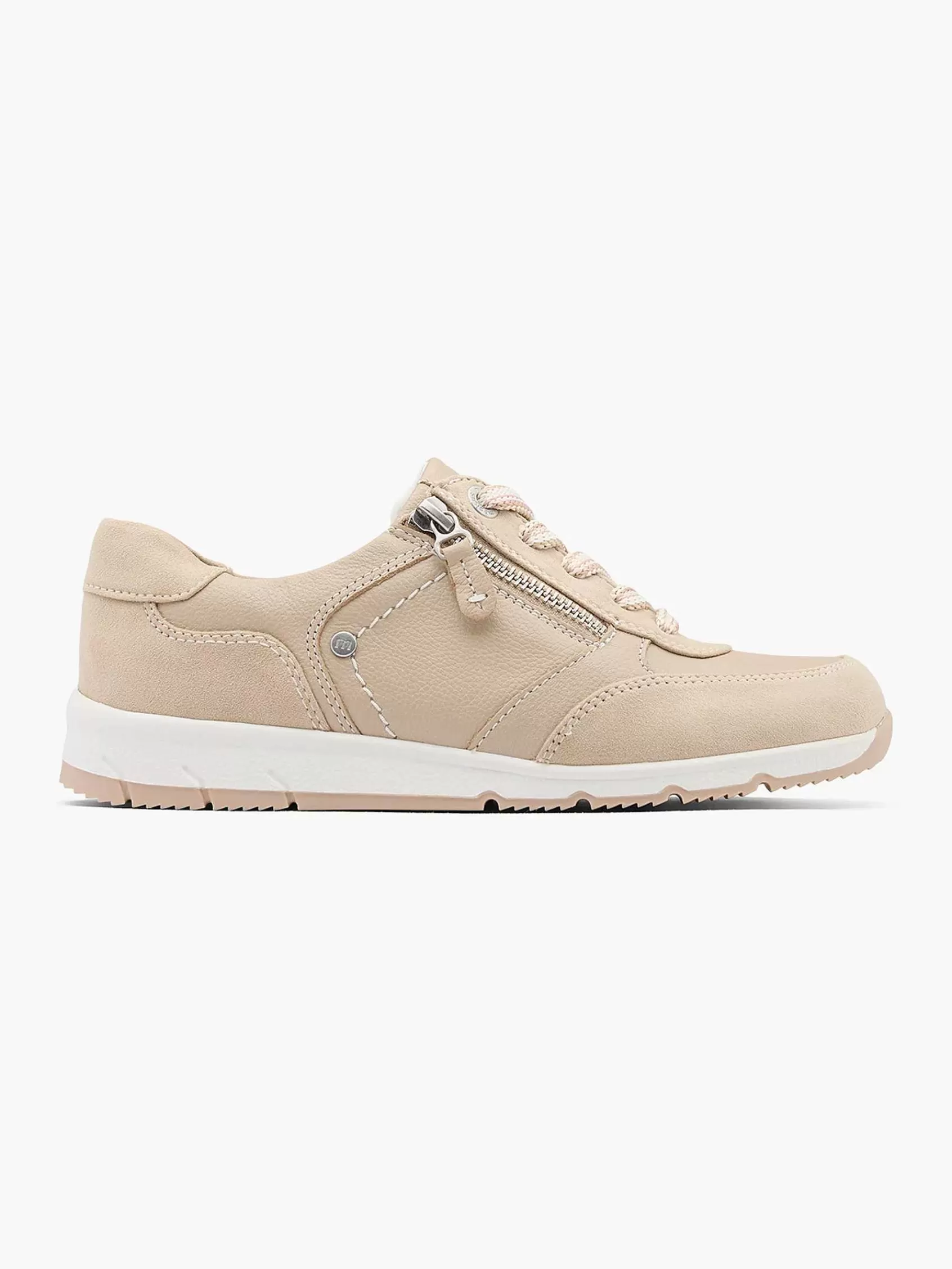 Dames Medicus Comfort Schoenen-Taupe Leren Sneaker