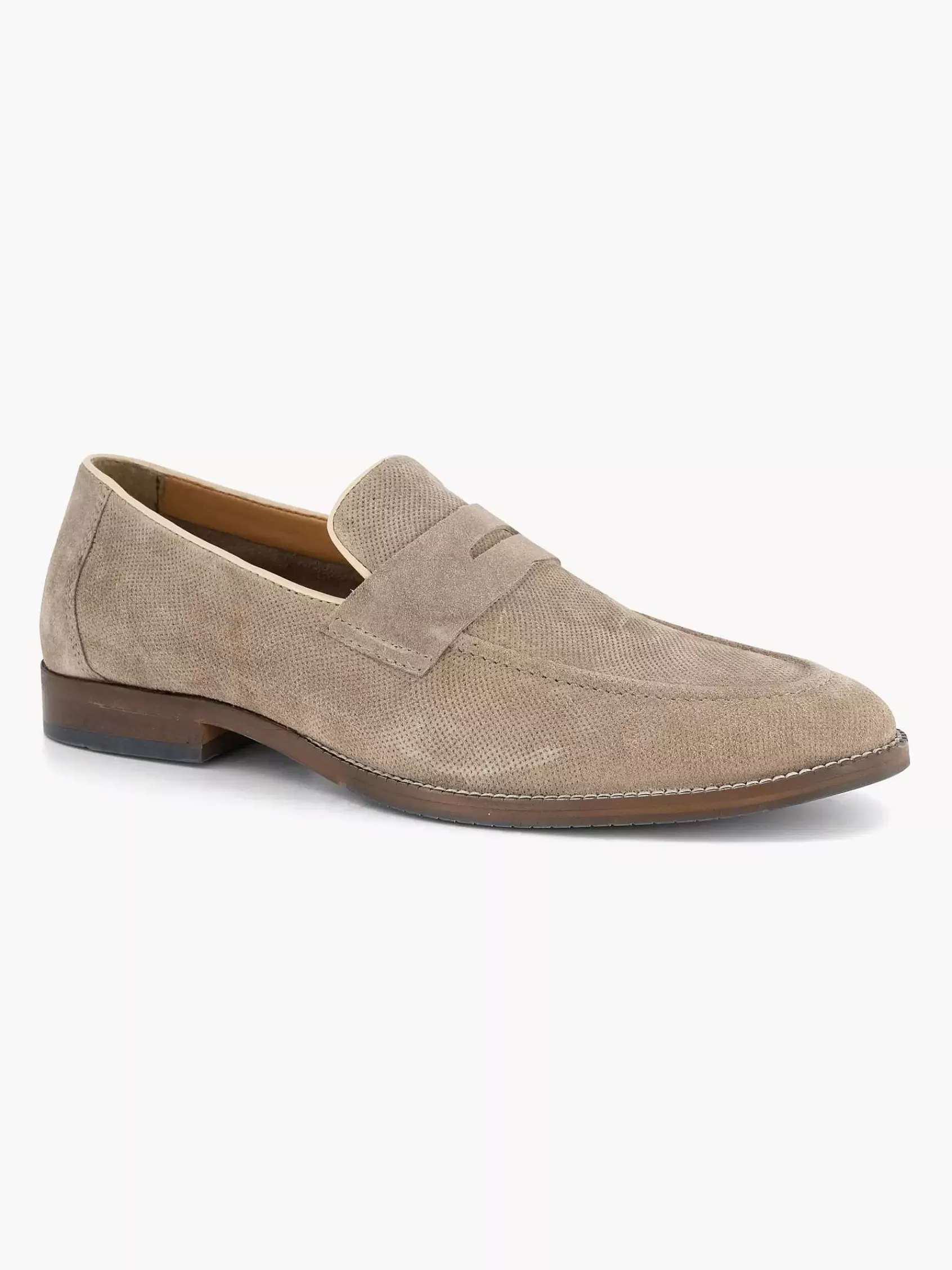 Heren AM SHOE Instappers-Taupe Suede Instapper