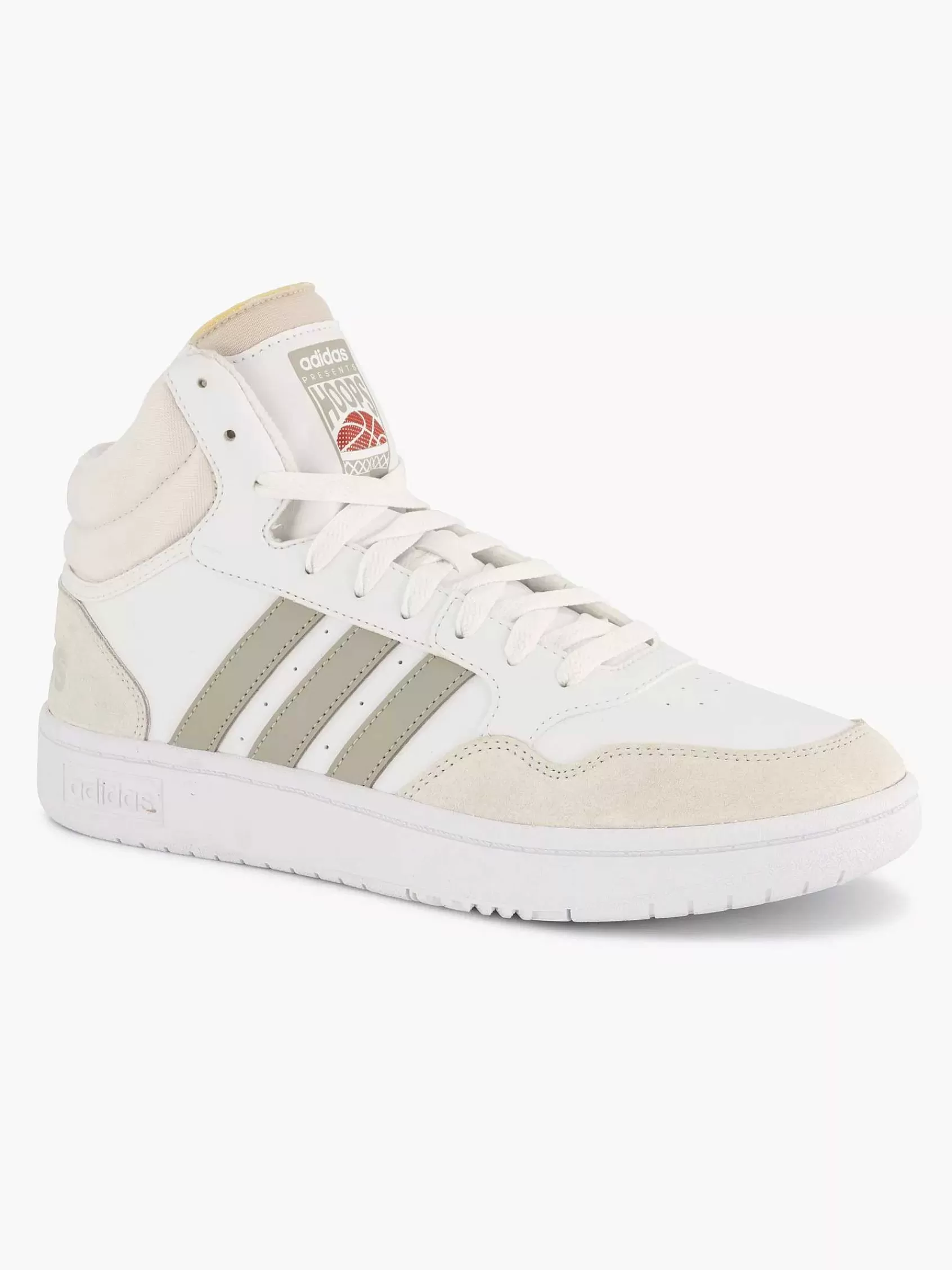 Heren adidas Sneakers-Witte Hoops 3.0 Mid