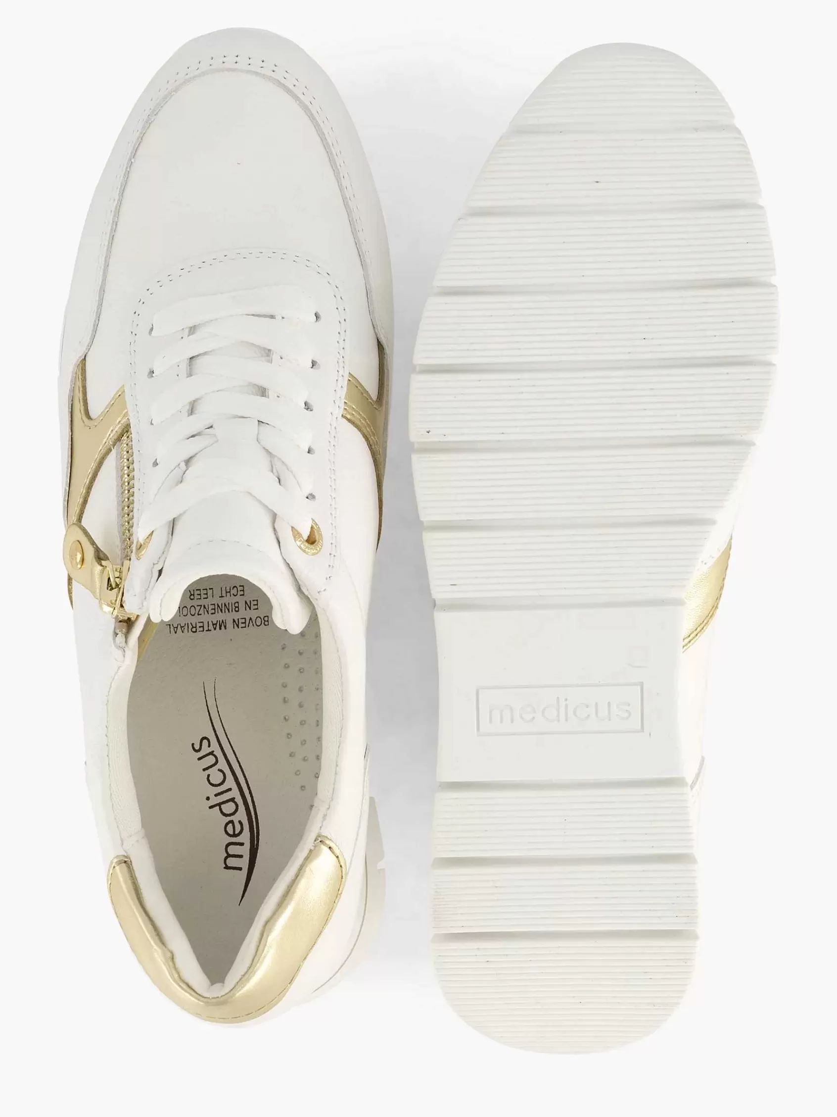 Dames Medicus Sneakers-Witte Leren Comfort Sneaker