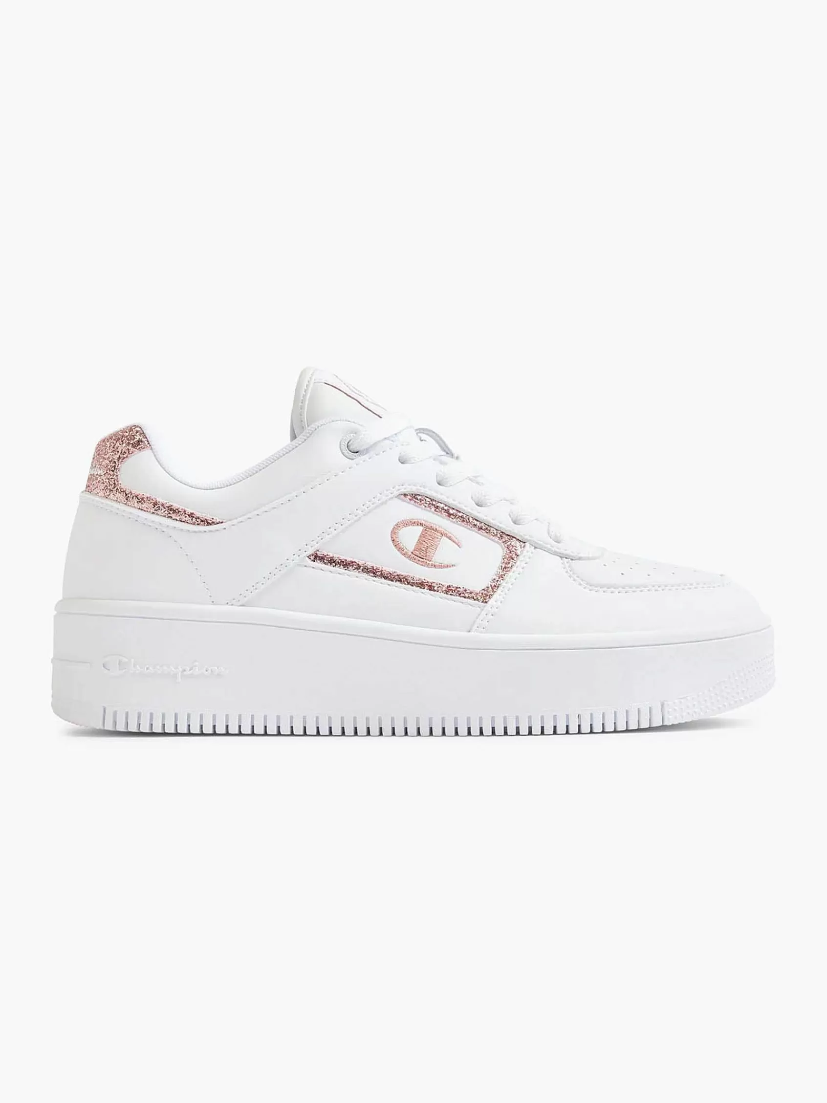 Dames Champion Sneakers-Witte Low Cut Shoe Foul Platform