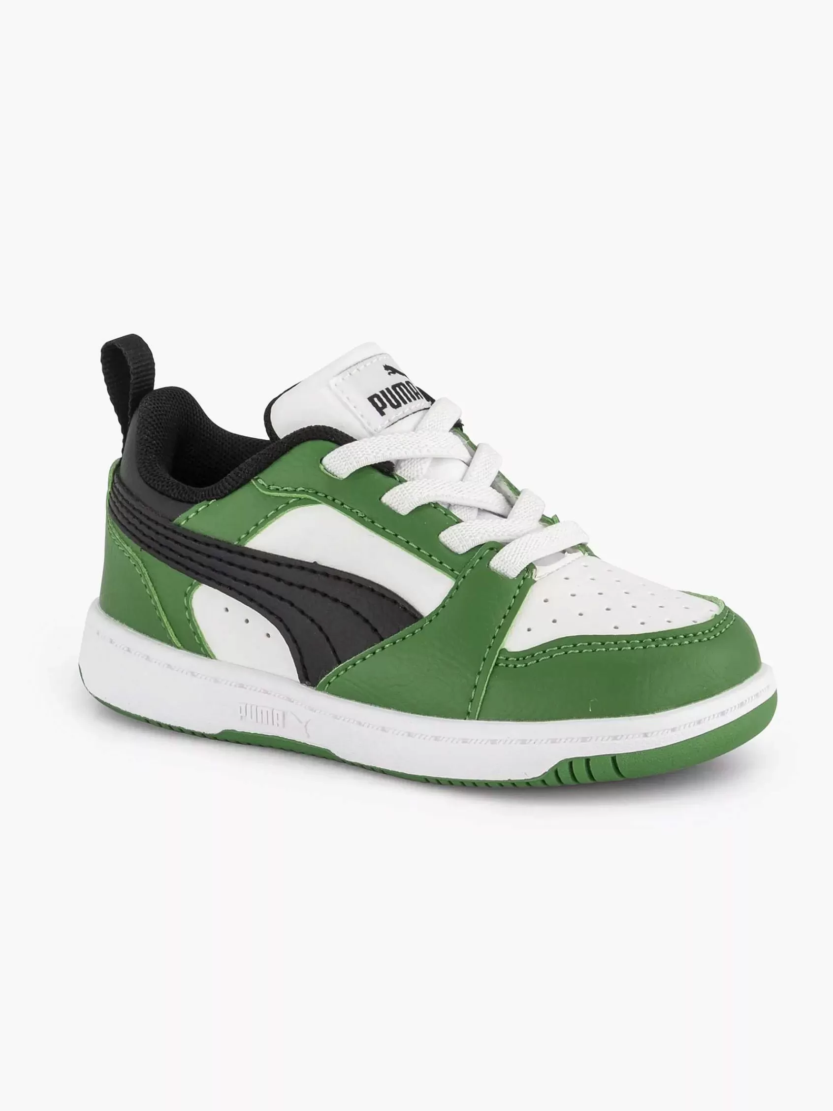 Kinderen Puma Jongensschoenen-Witte Rebound V6 Lo Ac Inf