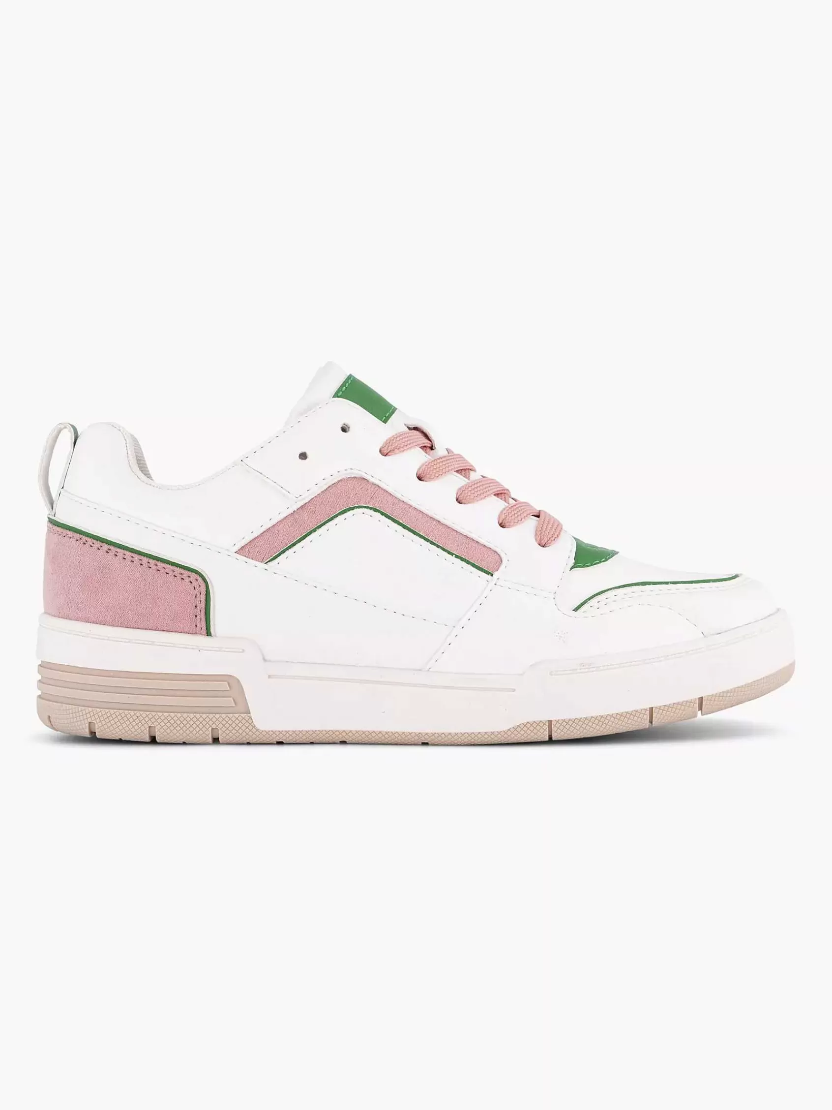 Dames Oxmox Sneakers-Witte Retro Sneaker Roze