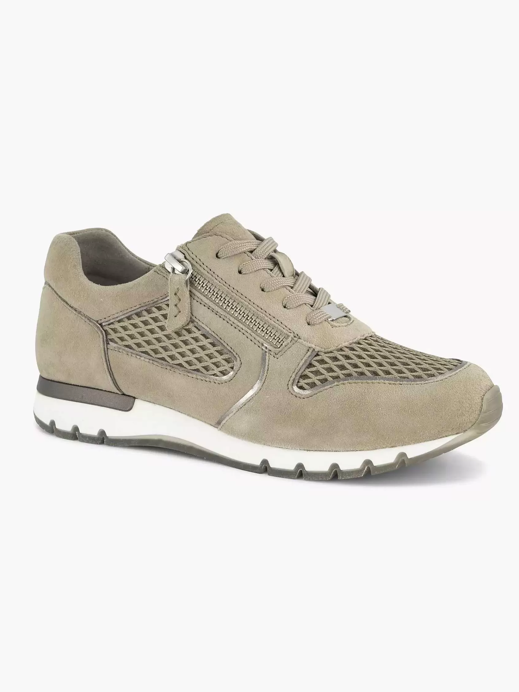 Dames Medicus Comfort Schoenen-Zandkleurige Leren Comfort Sneaker