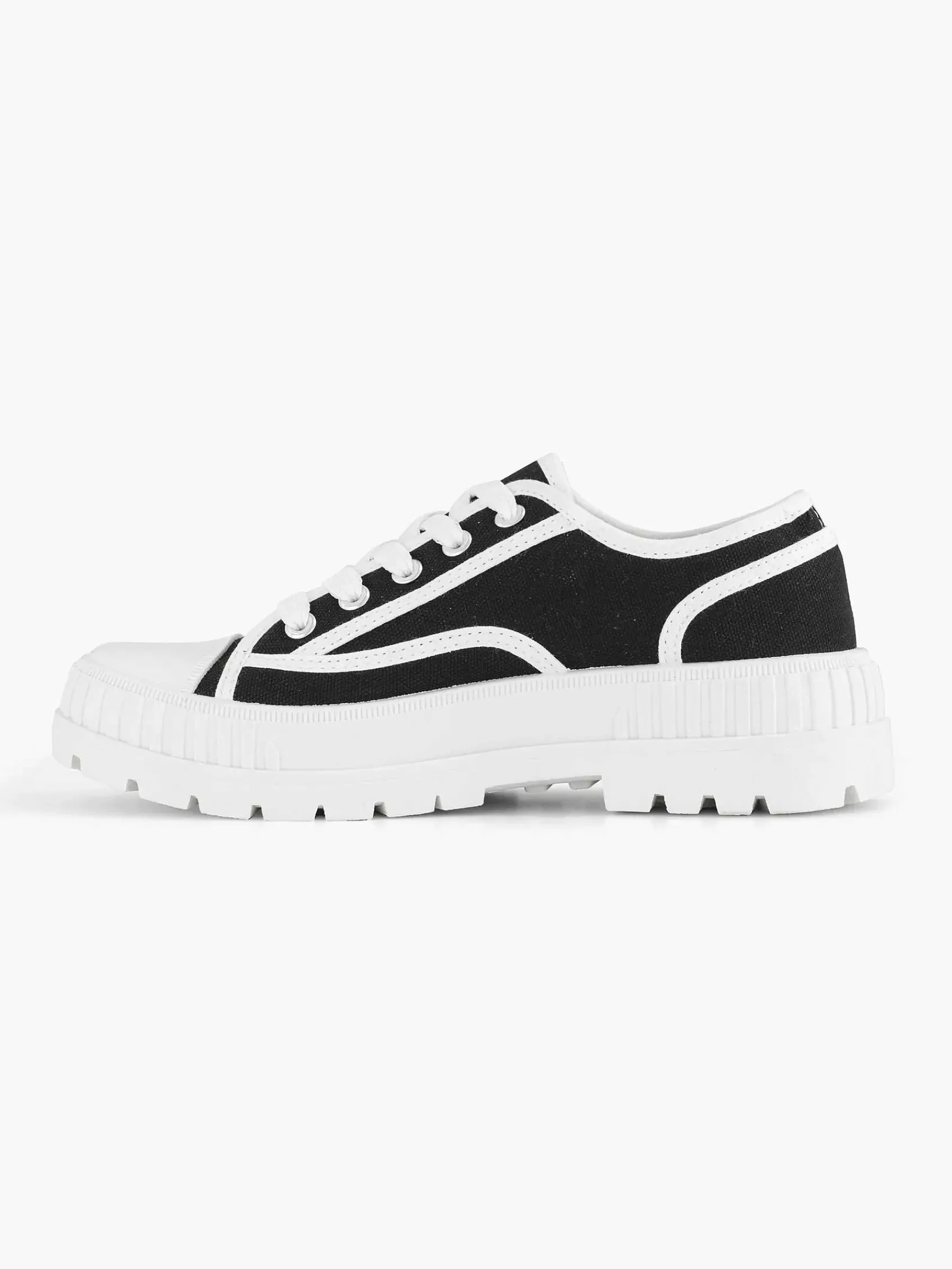 Dames Graceland Sneakers-Zwarte Canvas Chunky Sneaker