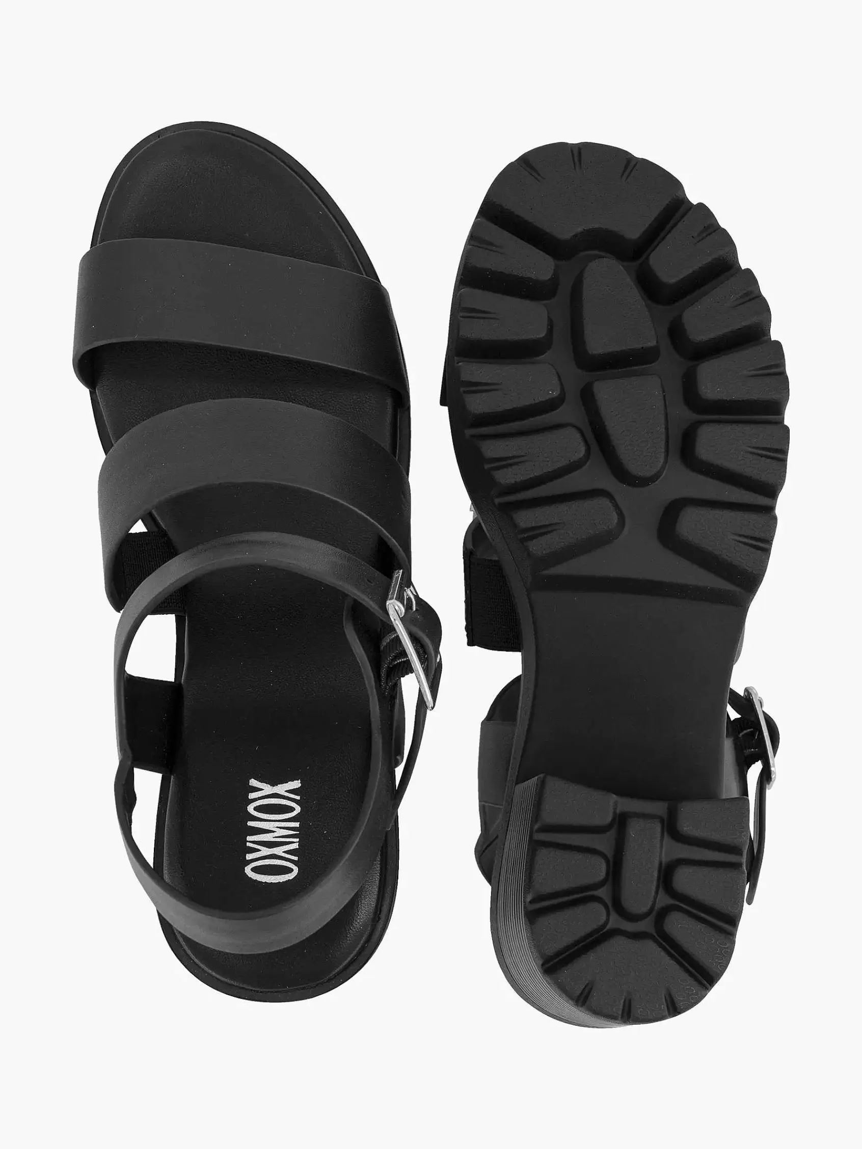 Dames Oxmox Sandalen-Zwarte Chunky Sandalette