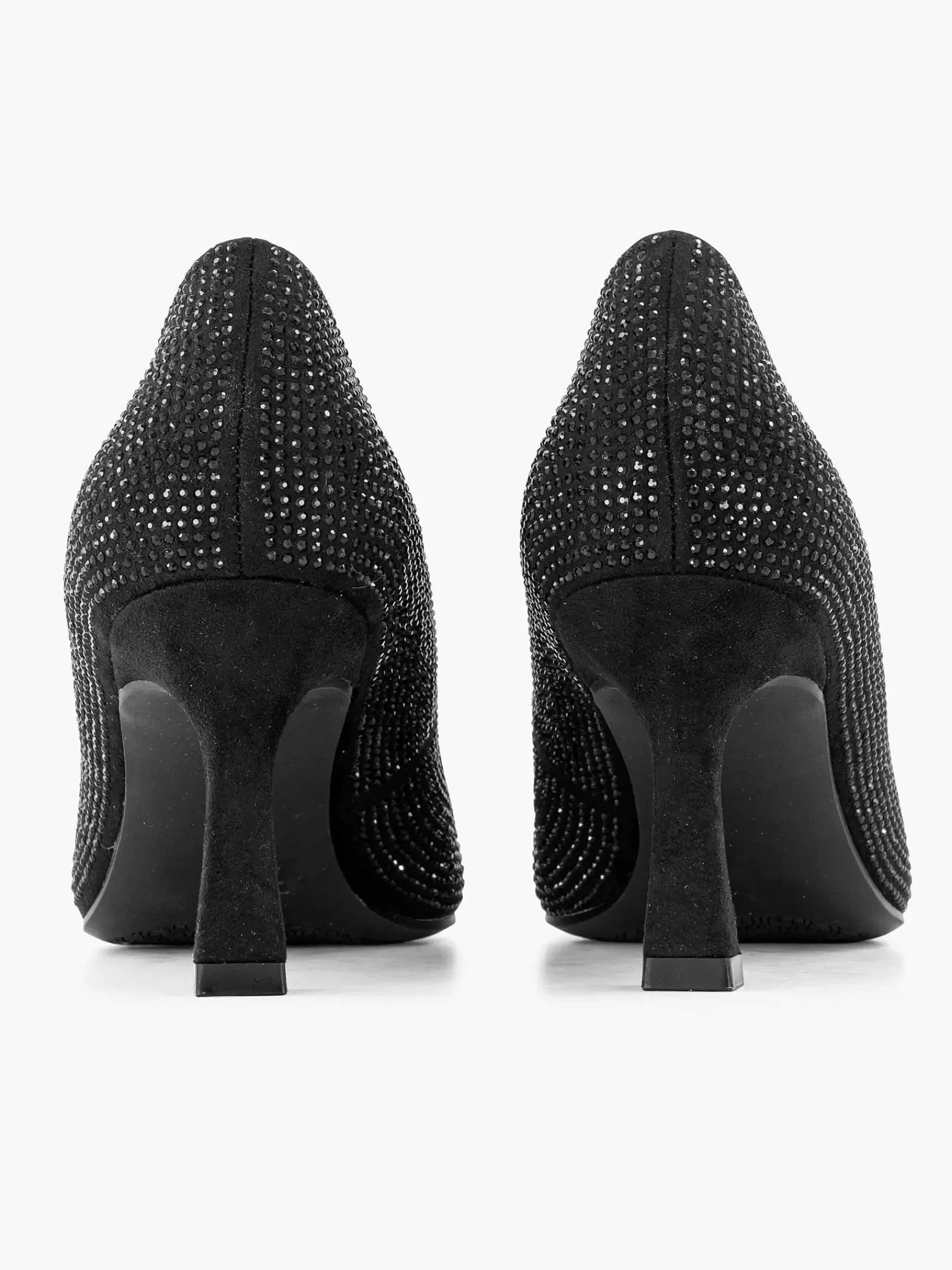 Dames Graceland Hoge Hakken-Zwarte Glitter Pump Gesp