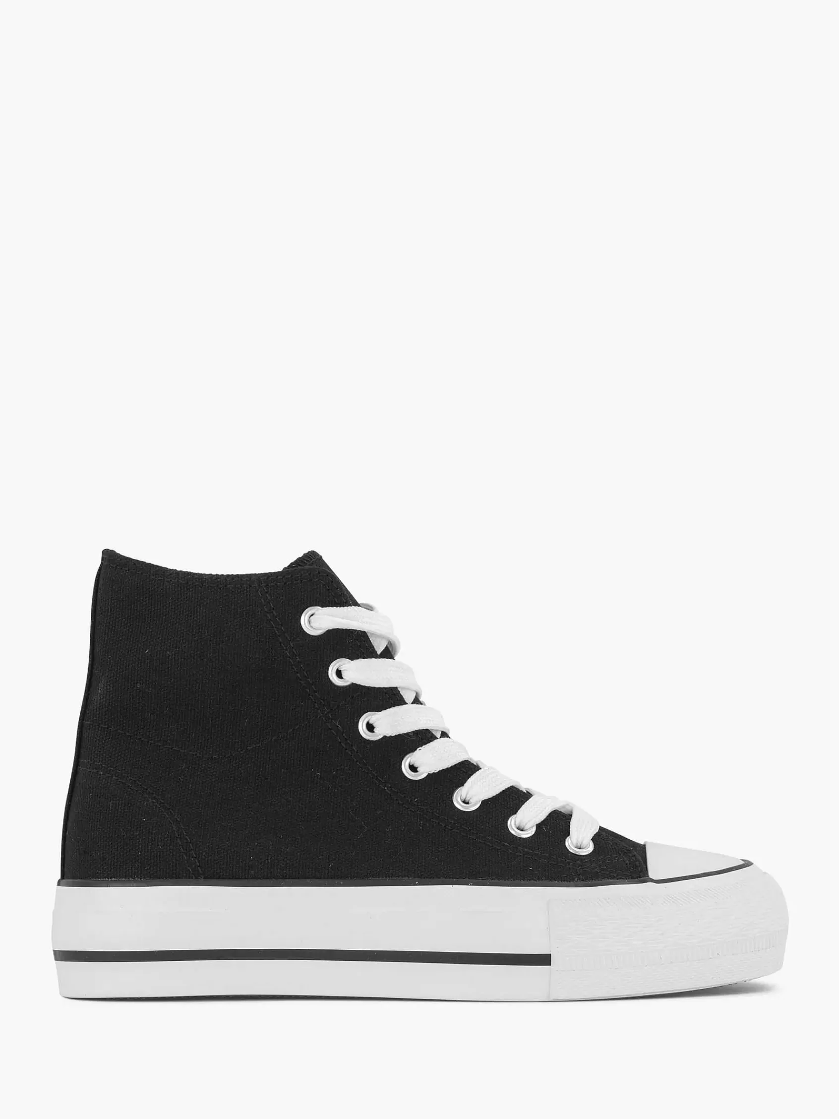 Dames Graceland Sneakers-Zwarte Hoge Canvas Sneaker