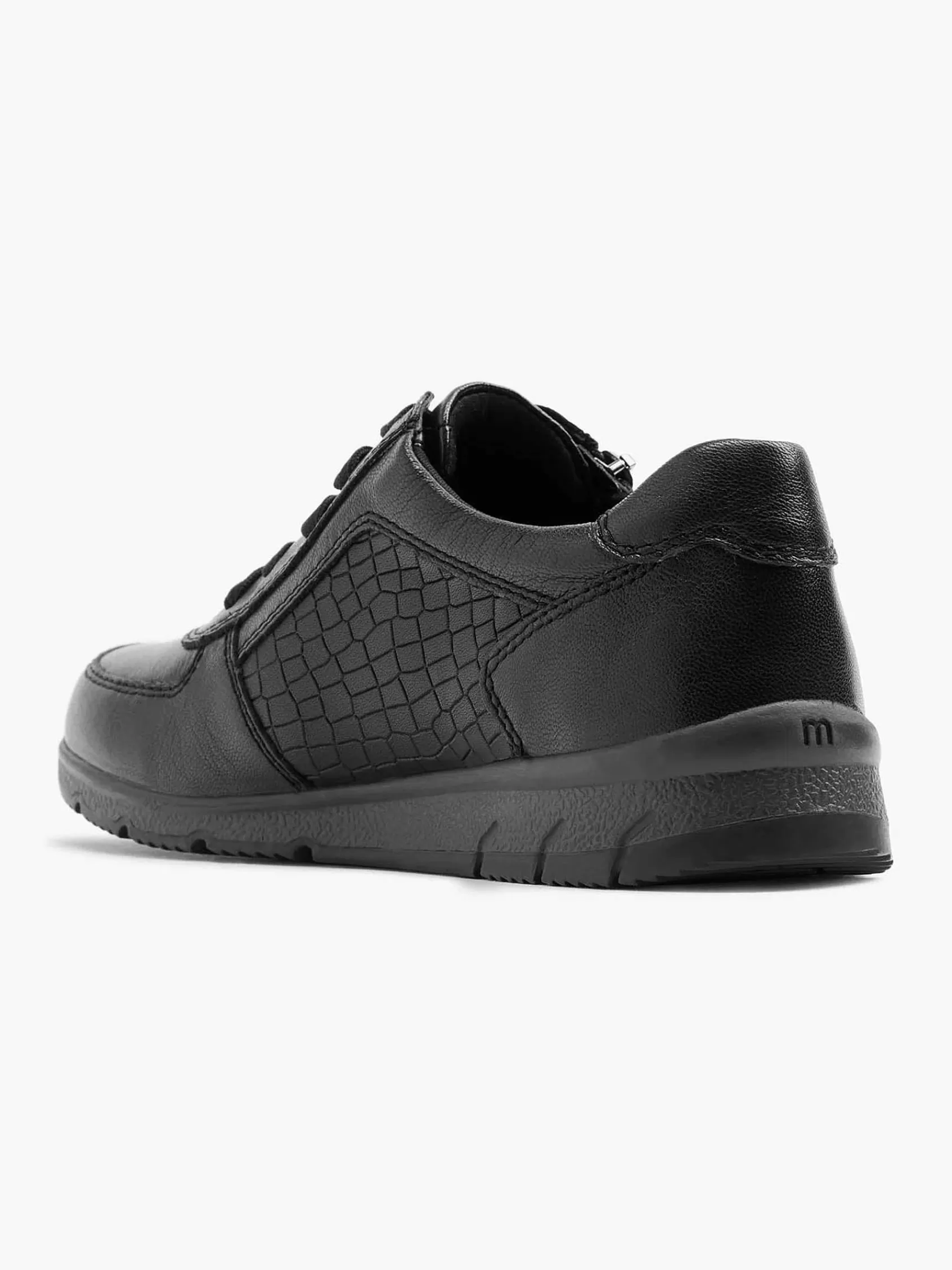 Dames Medicus Comfort Schoenen-Zwarte Leren Comfort Sneaker