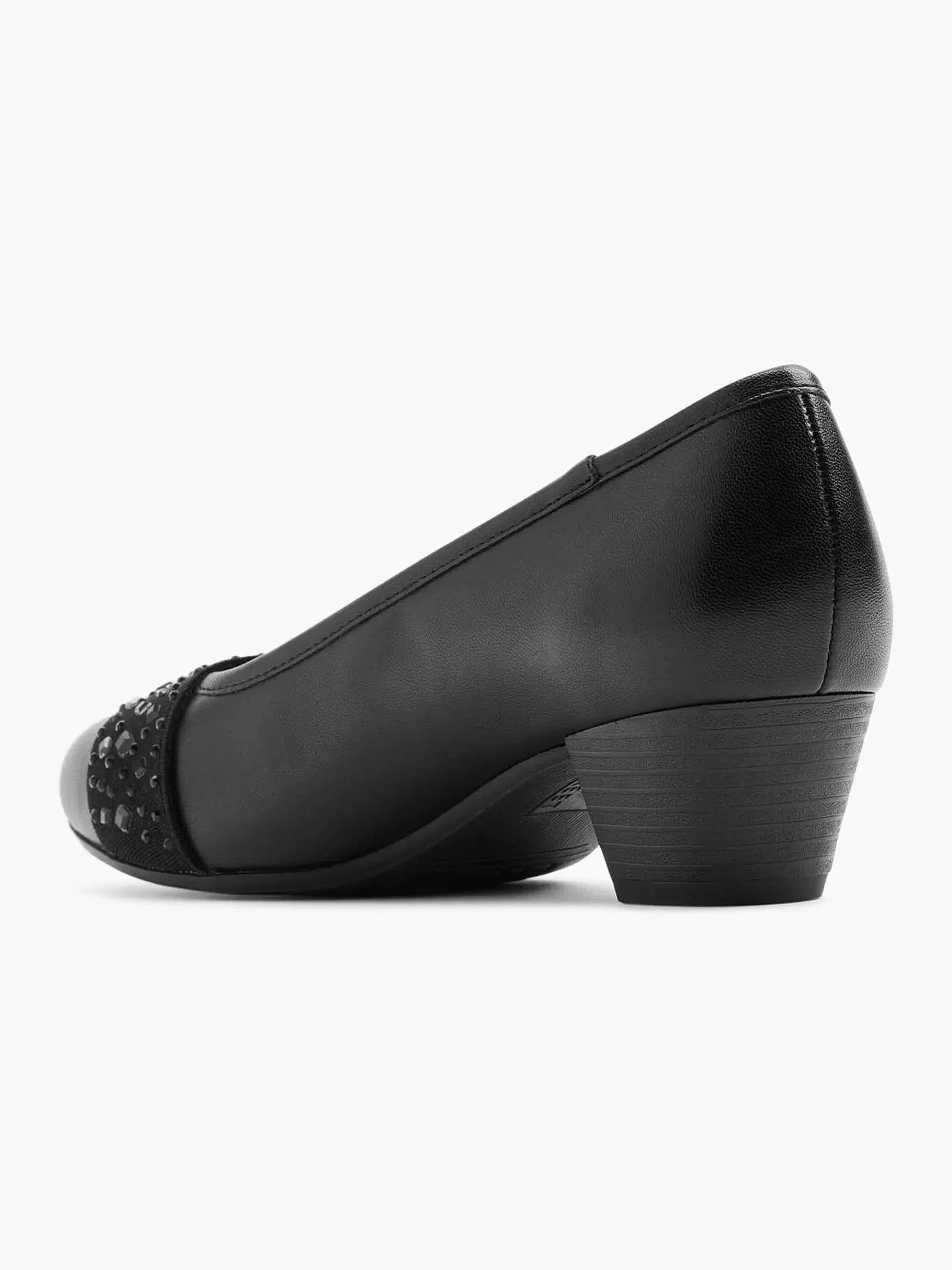 Dames Easy Street Comfort Schoenen-Zwarte Leren Pump