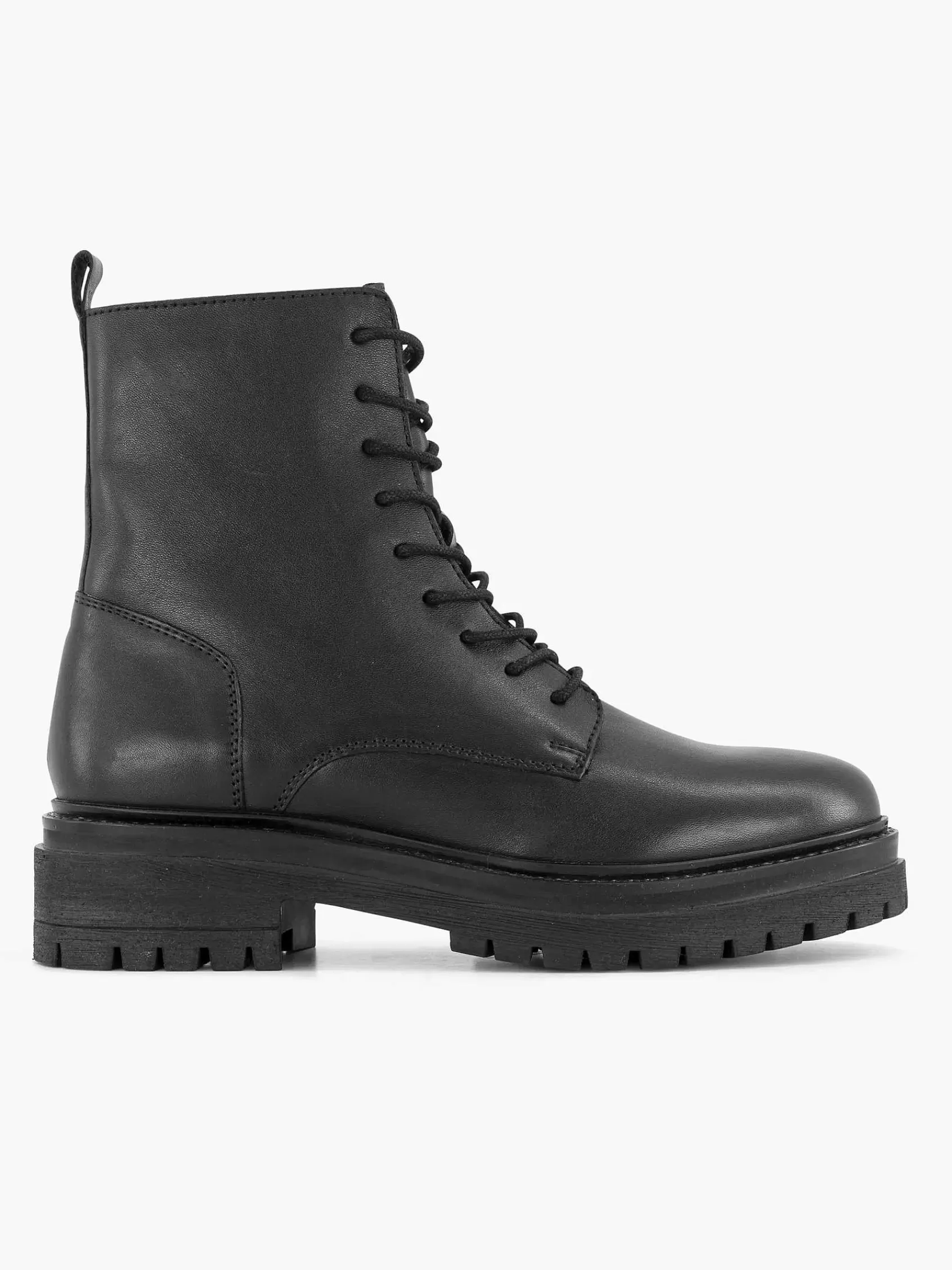 Dames 5th Avenue Enkellaarzen & Boots-Zwarte Leren Veterboot