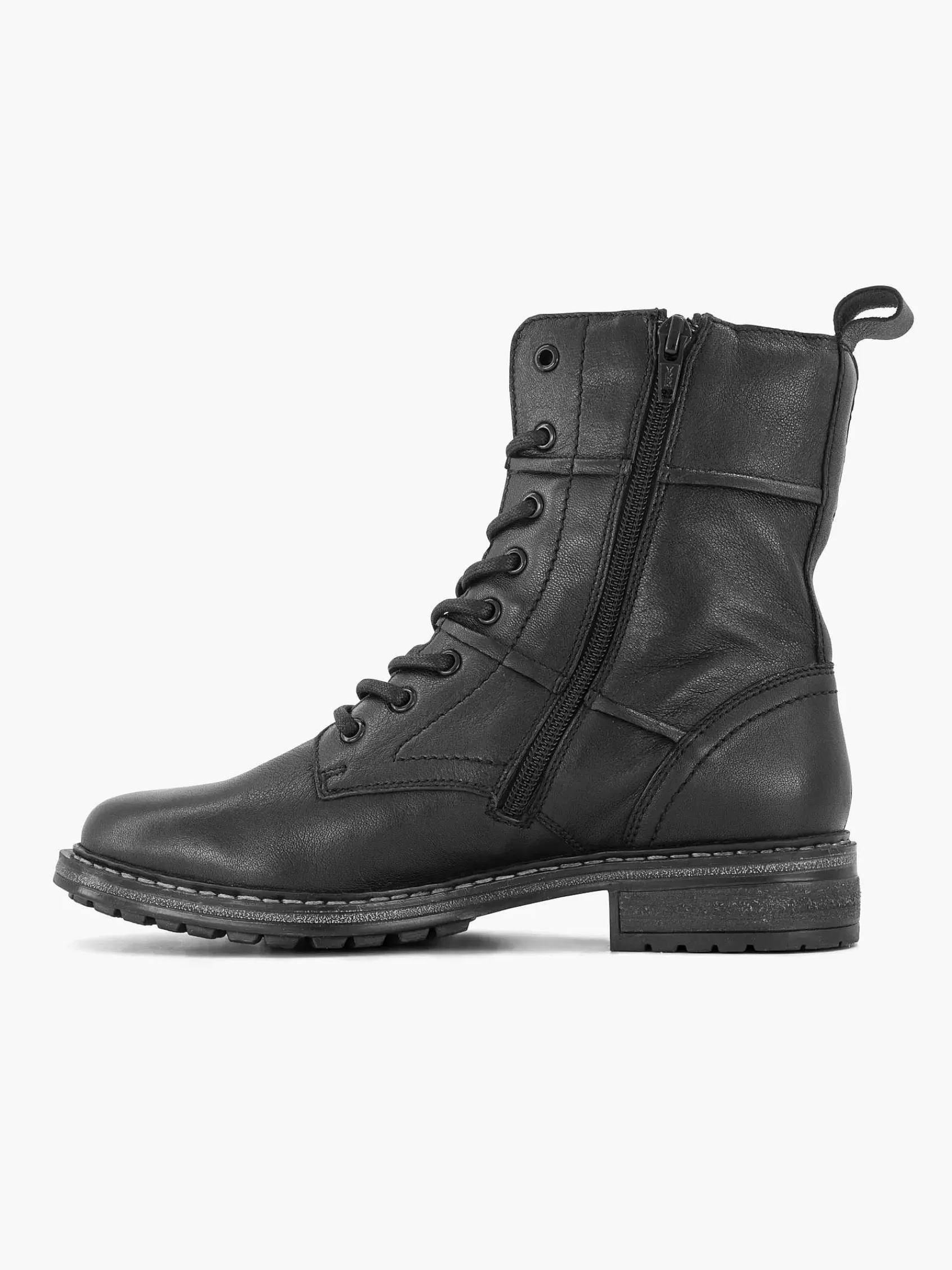 Dames 5th Avenue Enkellaarzen & Boots-Zwarte Leren Veterboot