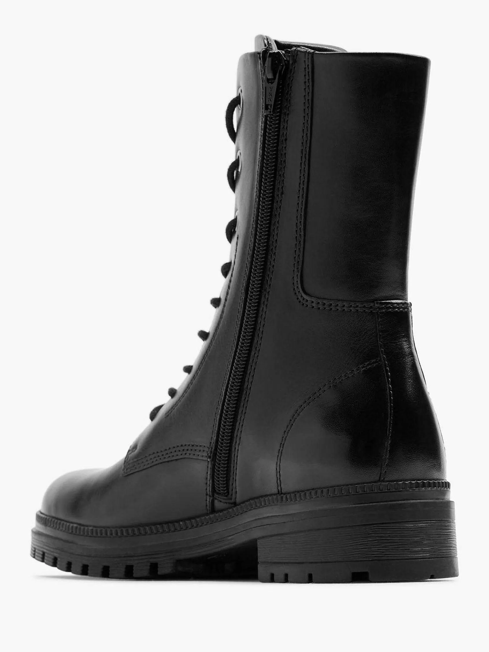 Dames 5th Avenue Enkellaarzen & Boots-Zwarte Leren Veterboot