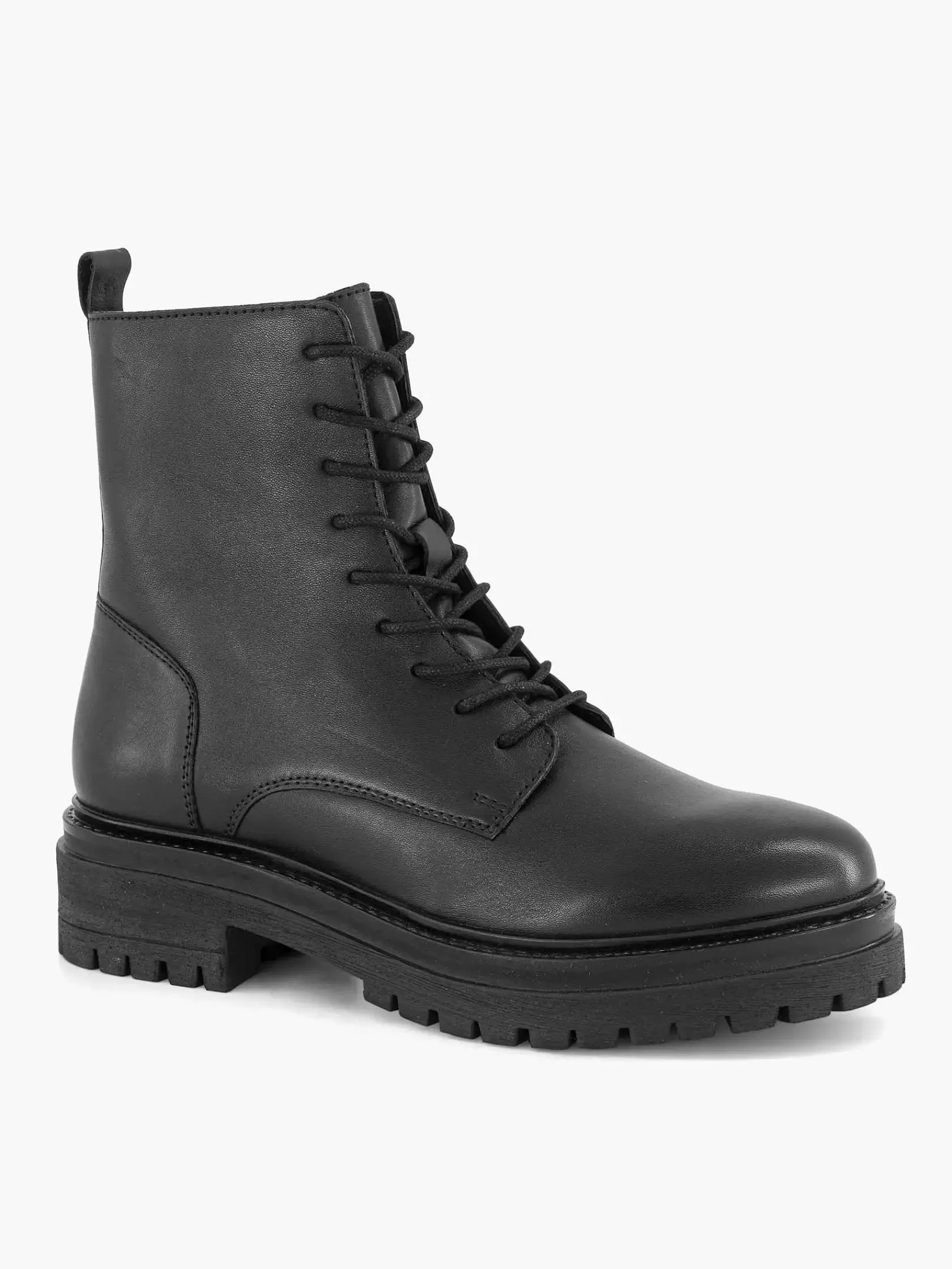 Dames 5th Avenue Enkellaarzen & Boots-Zwarte Leren Veterboot