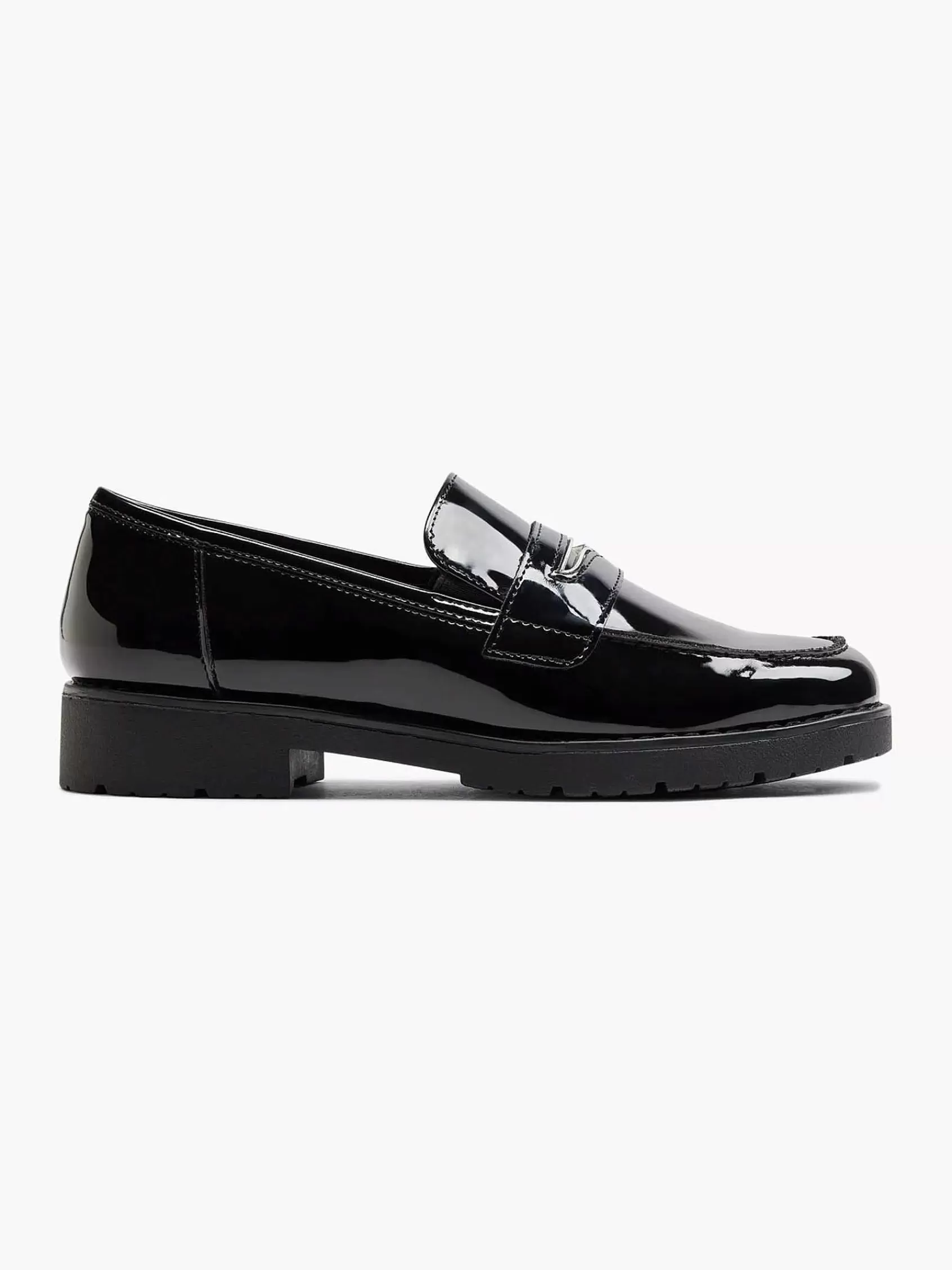 Dames Graceland Instappers-Zwarte Loafer Lak