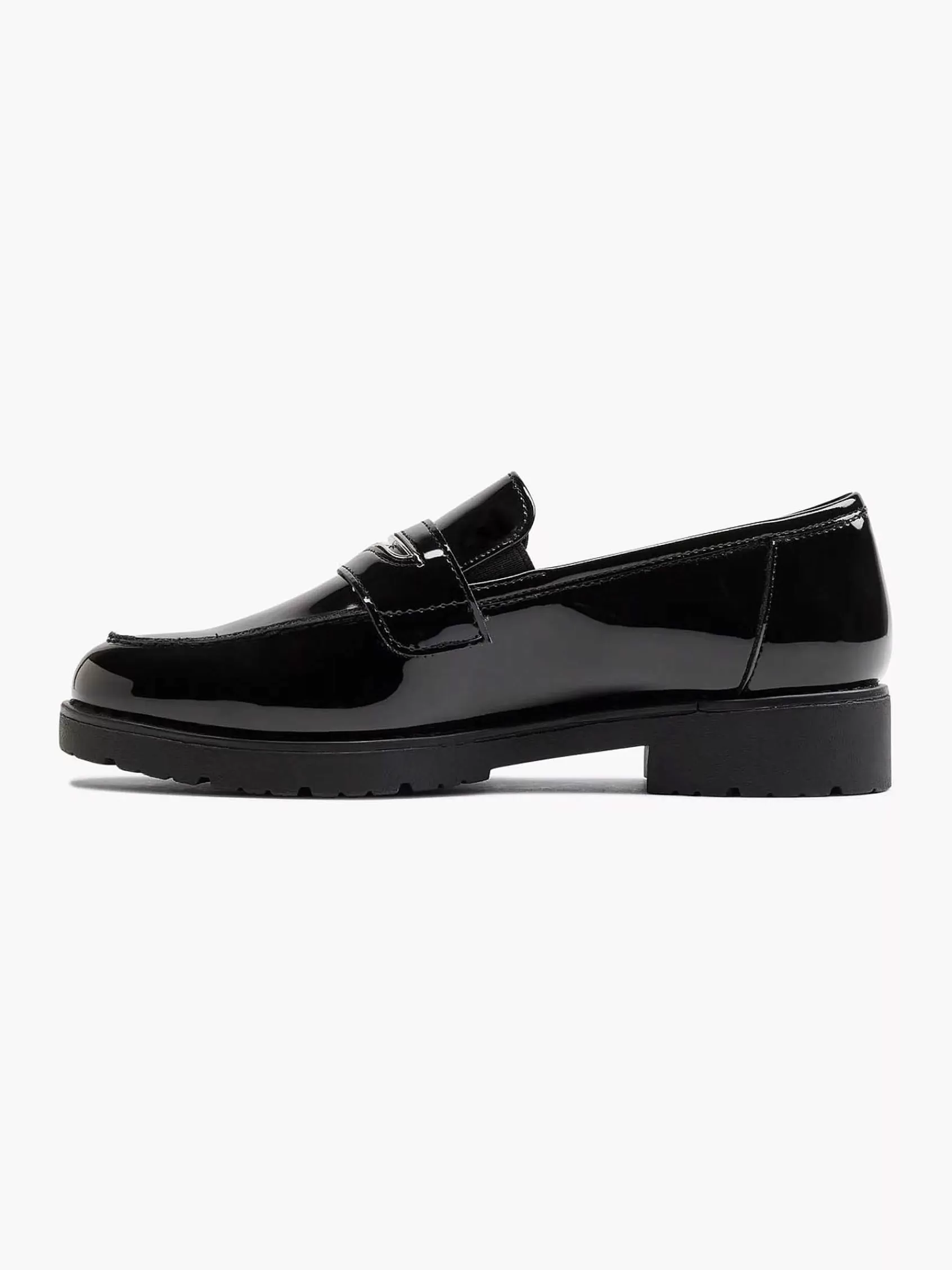 Dames Graceland Instappers-Zwarte Loafer Lak