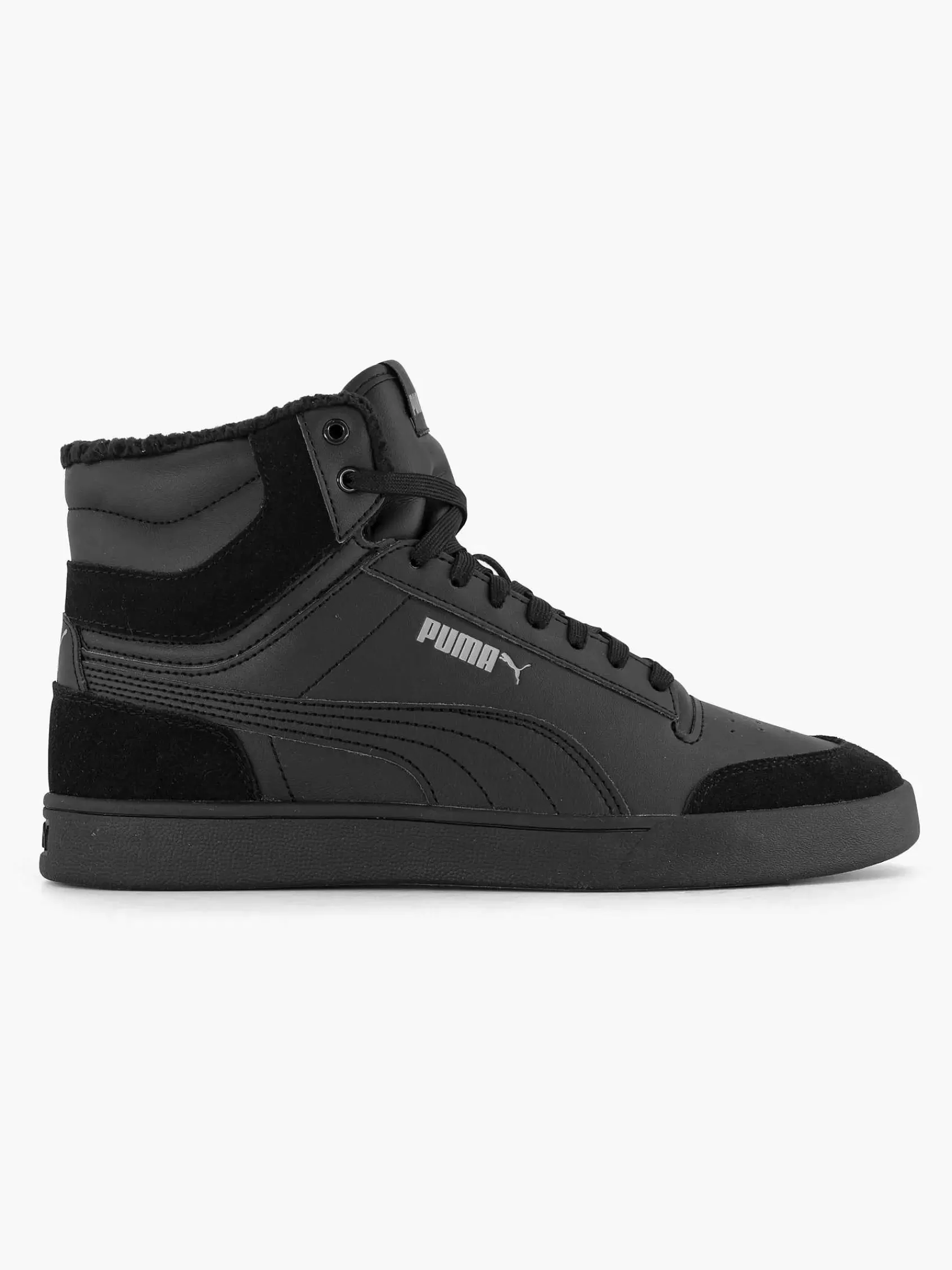 Heren Puma Sneakers-Zwarte Shuffle Mid Fur