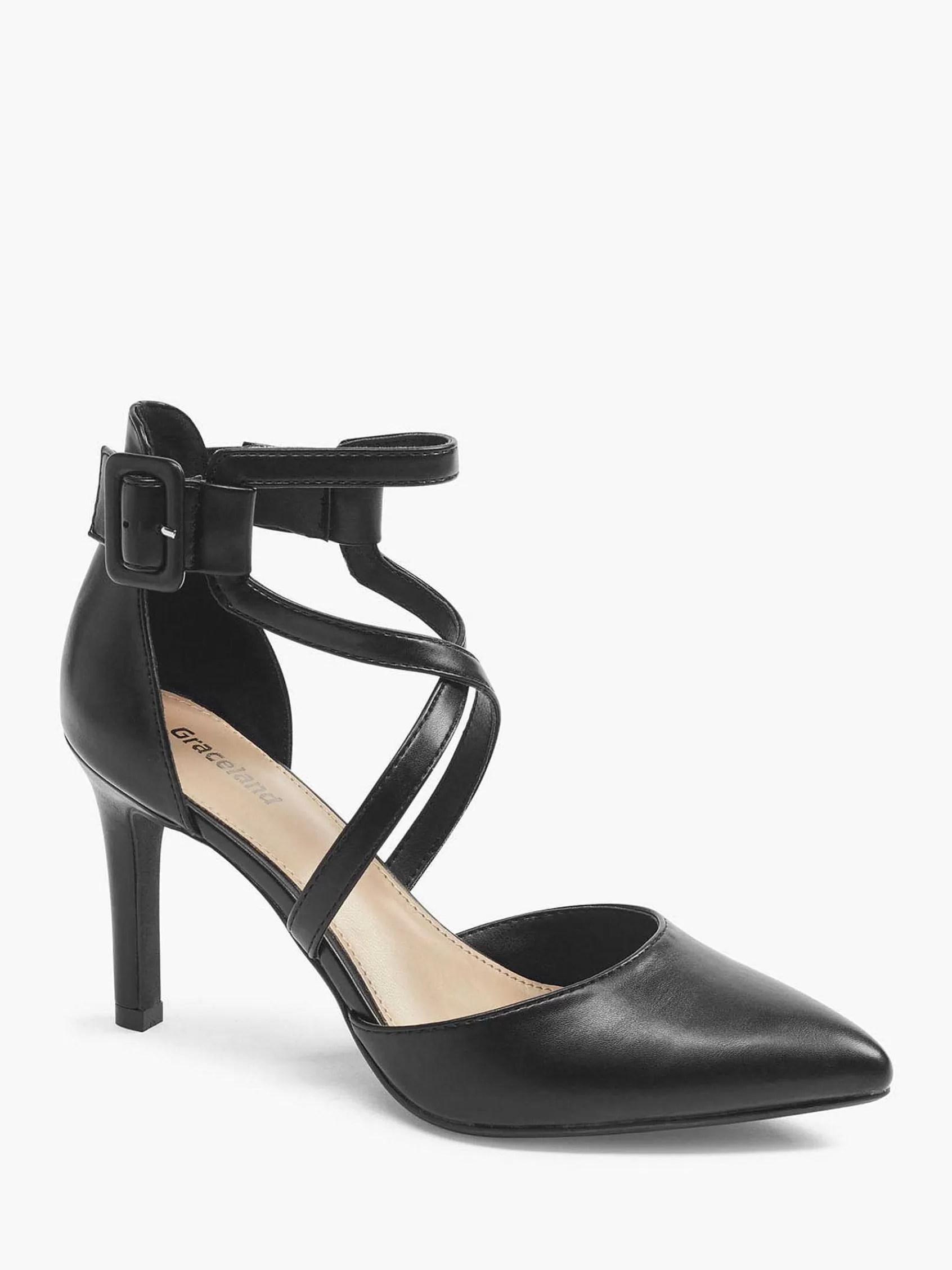 Dames Graceland Hoge Hakken-Zwarte Pump Gespsluiting