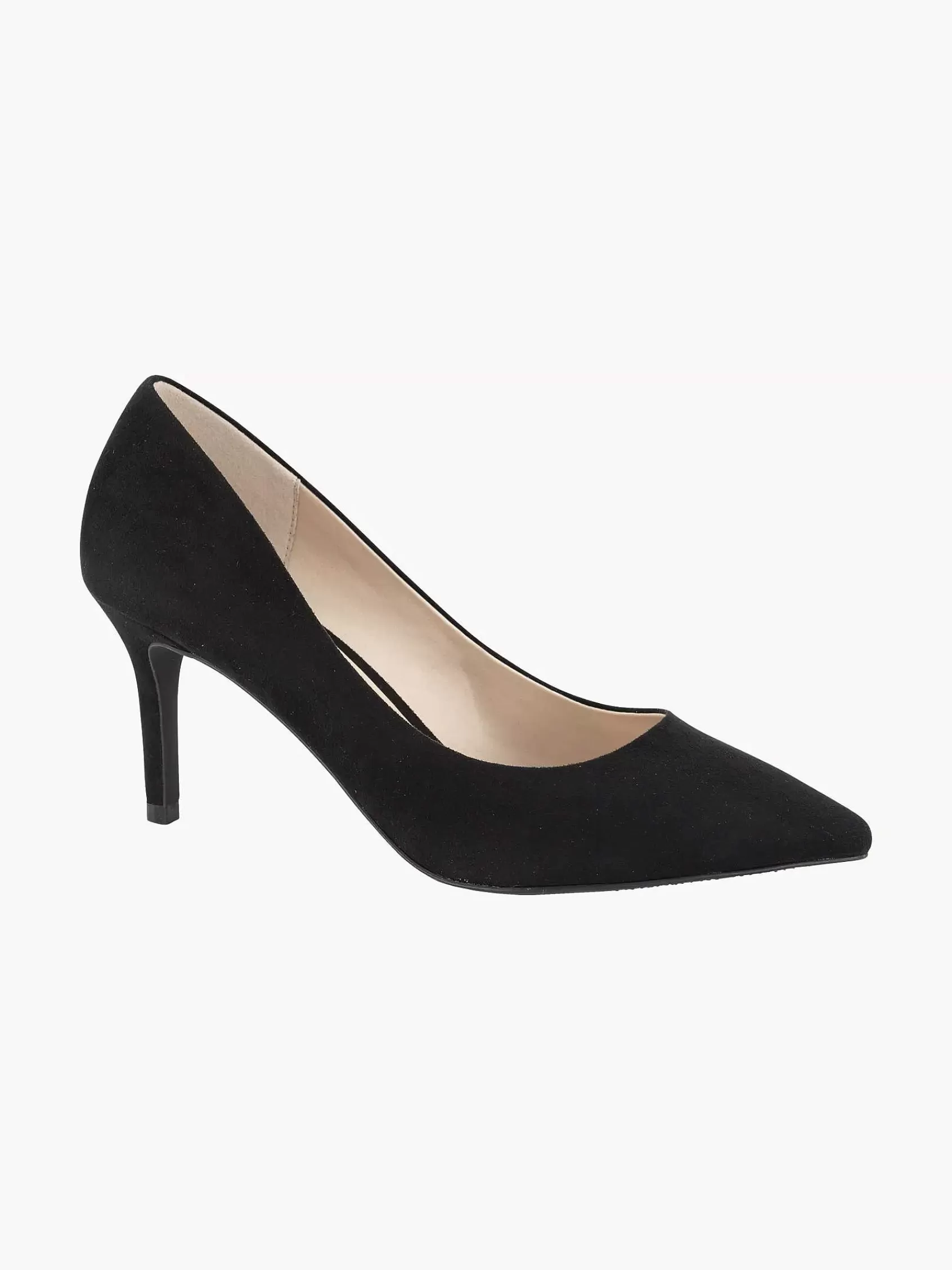 Dames Graceland Hoge Hakken-Zwarte Pump Spitse Neus