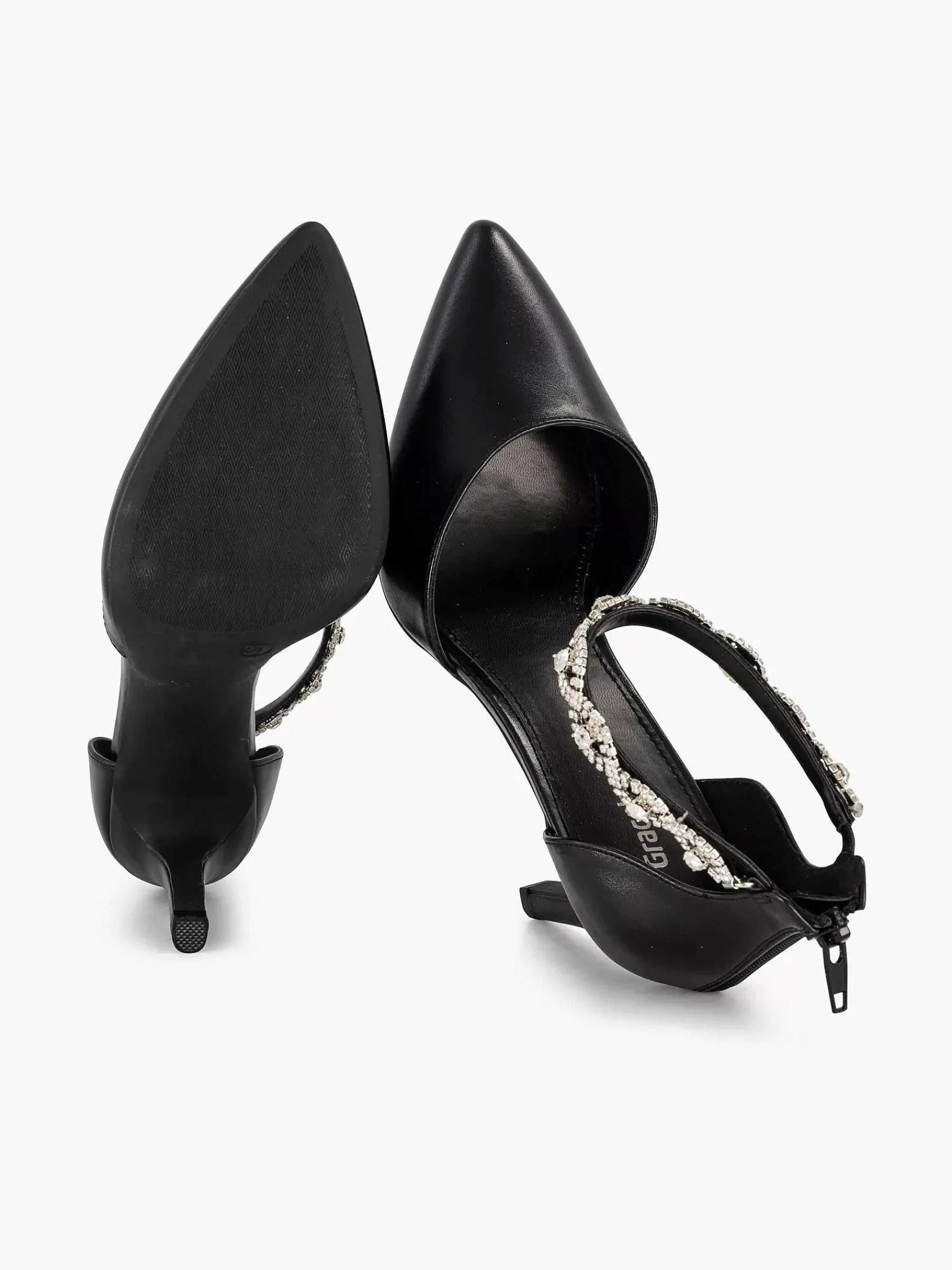 Dames Graceland Pumps-Zwarte Pump Steentjes