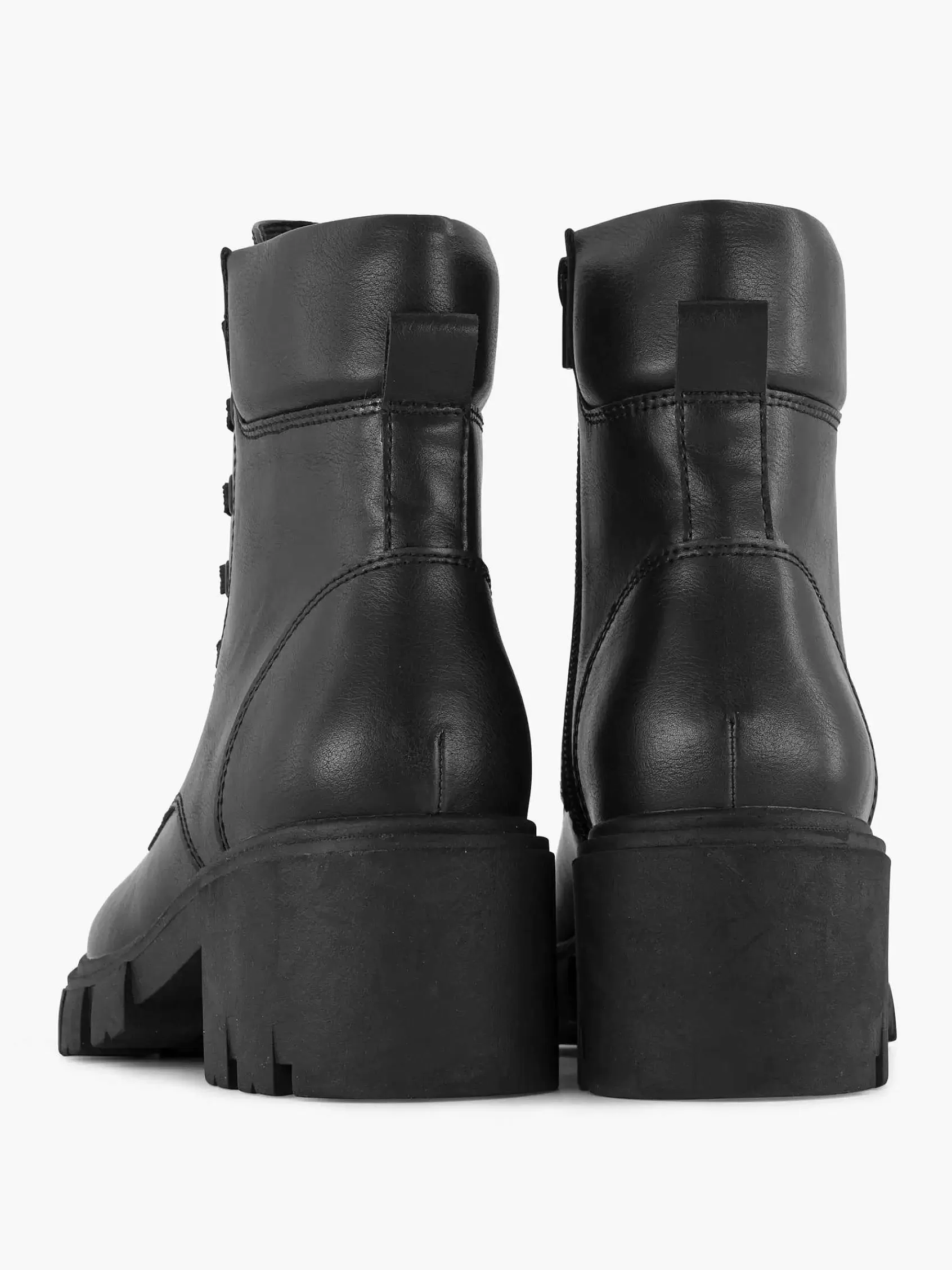 Dames Graceland Enkellaarzen & Boots-Zwarte Veterboot